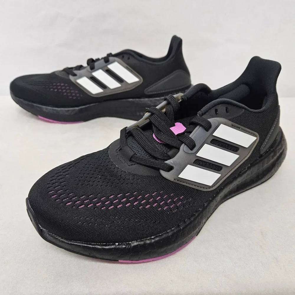 Adidas Pureboost 22 Running Shoes HQ1462 Black White Pink Womens Size‎ 7.5